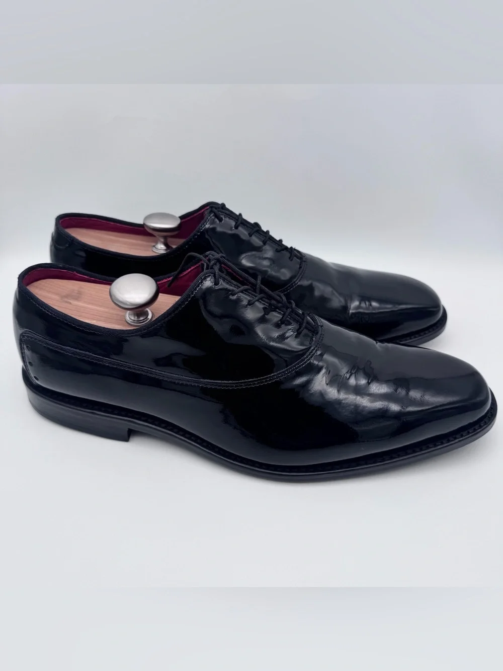 Allen Edmonds Men's 11.5 D Black Patent Leather Lace Up Oxford Dress Shoes